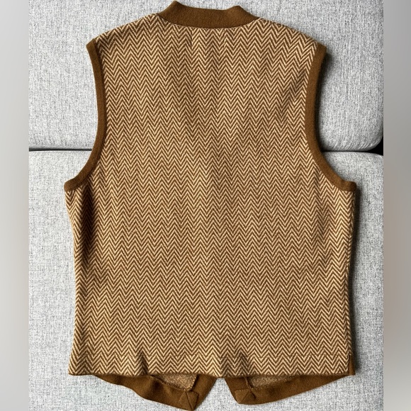 Oversized Brown Wool Vest (100% merino wool) - Picture 3 of 9